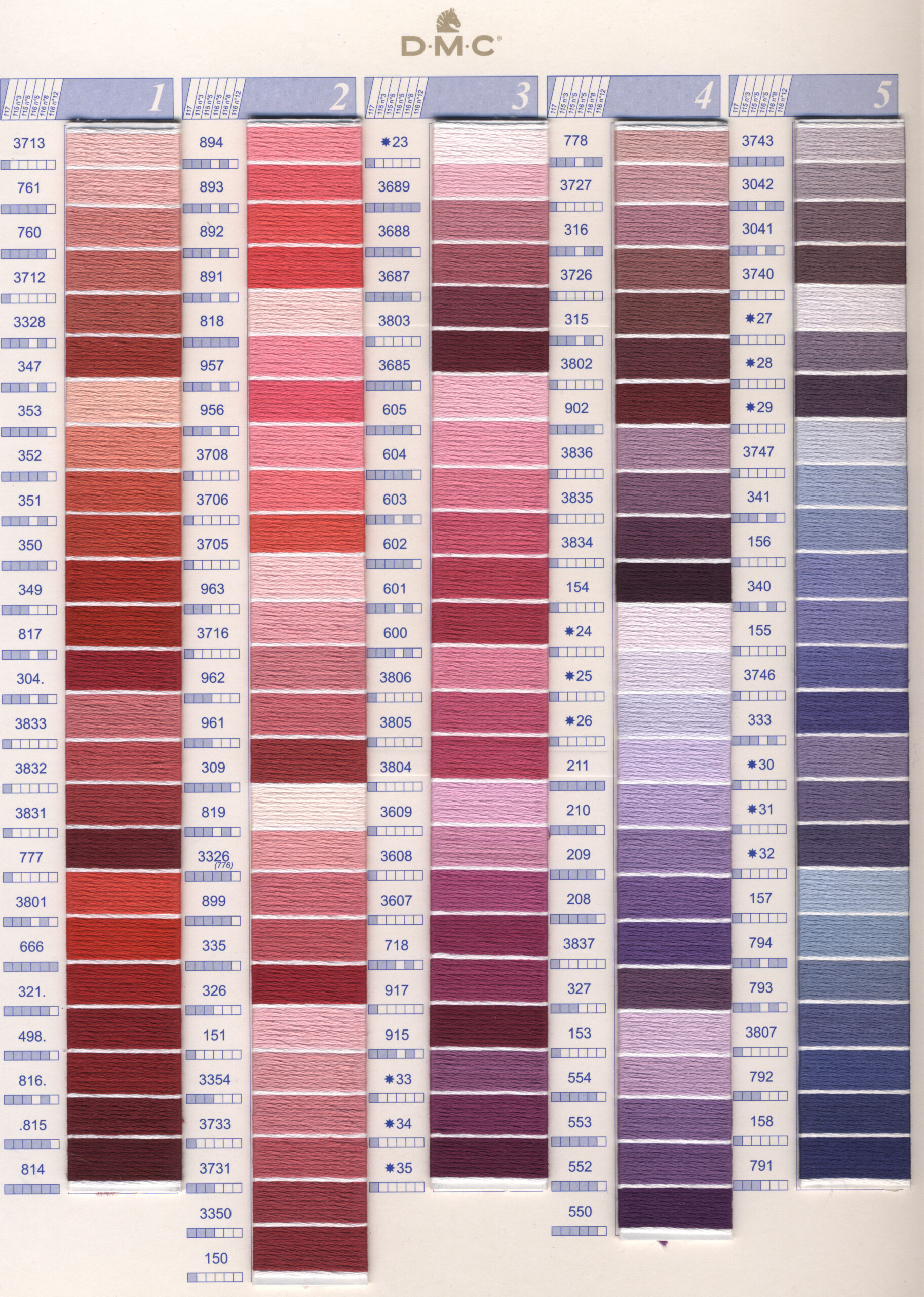 DMCカラーチャート1