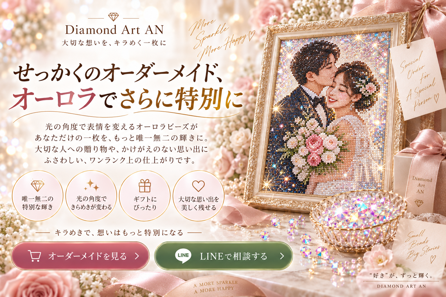 オーロラビーズオプションの相談と注文を案内するCTA画像