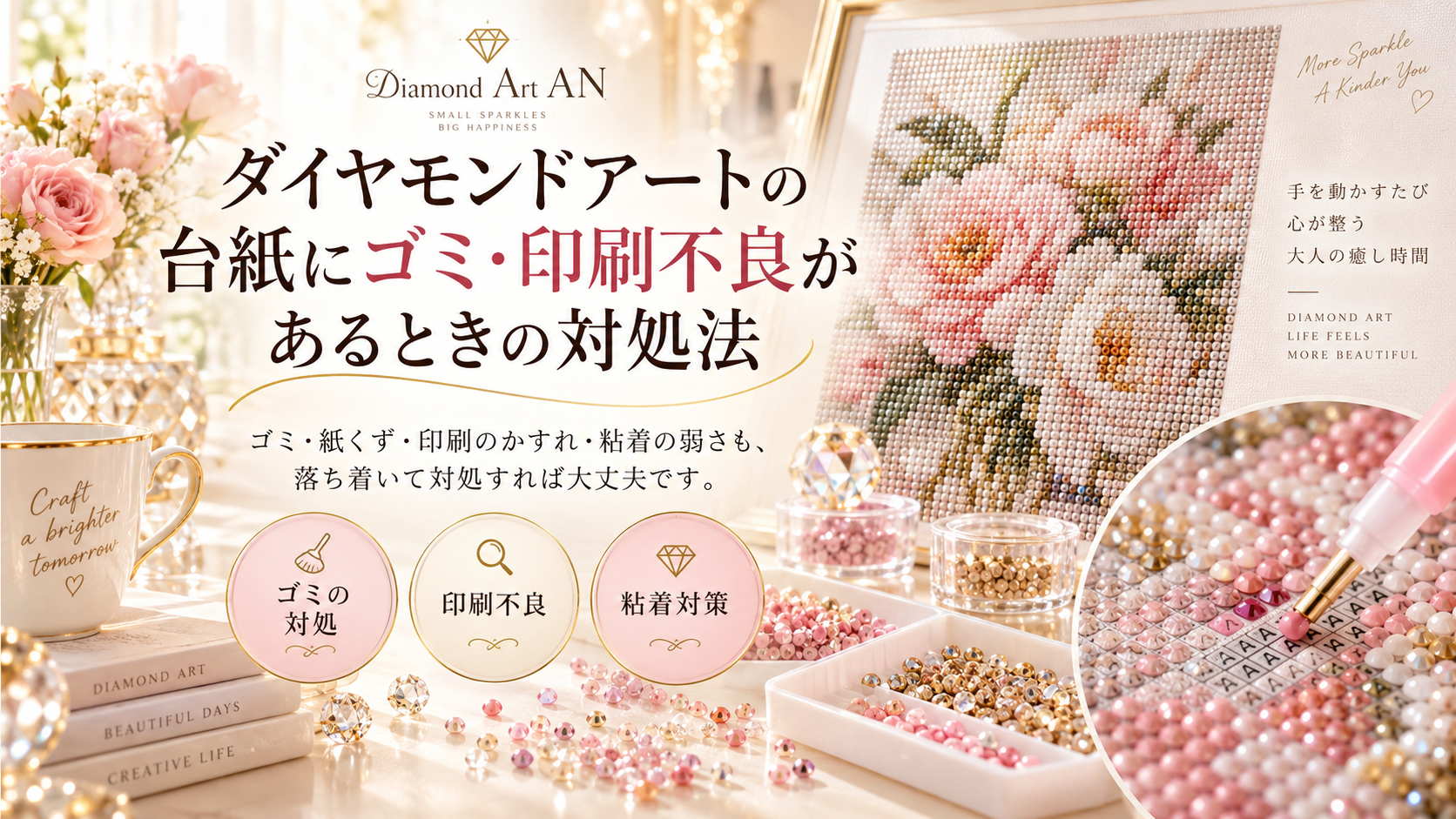 ダイヤモンドアートの台紙にゴミ・印刷不良があるときの対処法