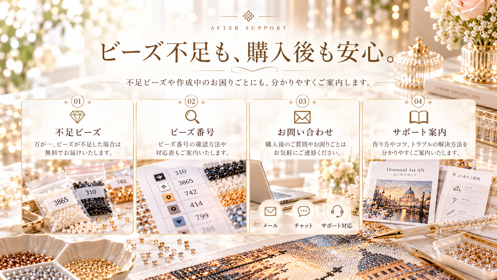 Diamond Art AN ビーズ補償 ビーズ不足時の無償対応 条件と相談方法