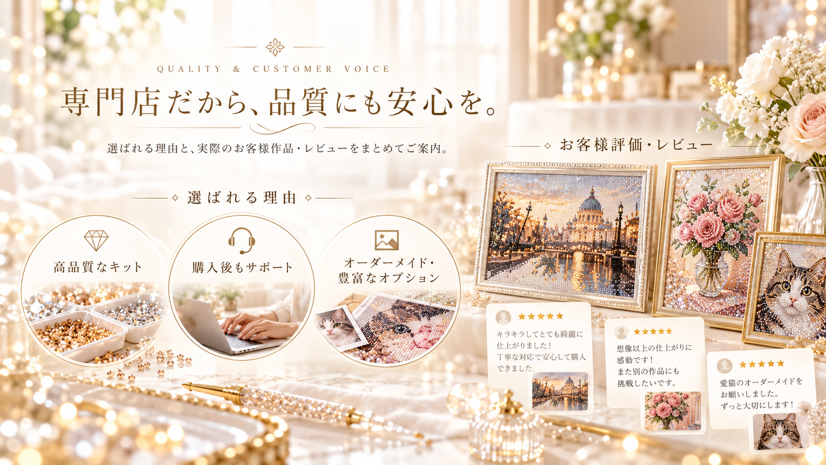 Diamond Art AN 専門店の品質 高品質なキット 購入後サポート オーダーメイド お客様作品 レビュー