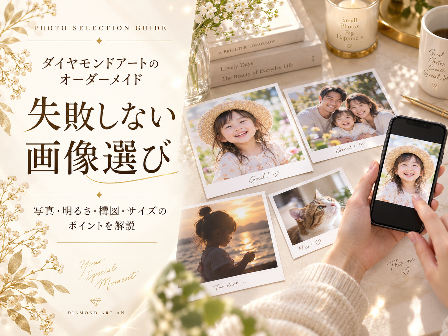 ダイヤモンドアートのオーダーメイドで失敗しない画像選びガイド
