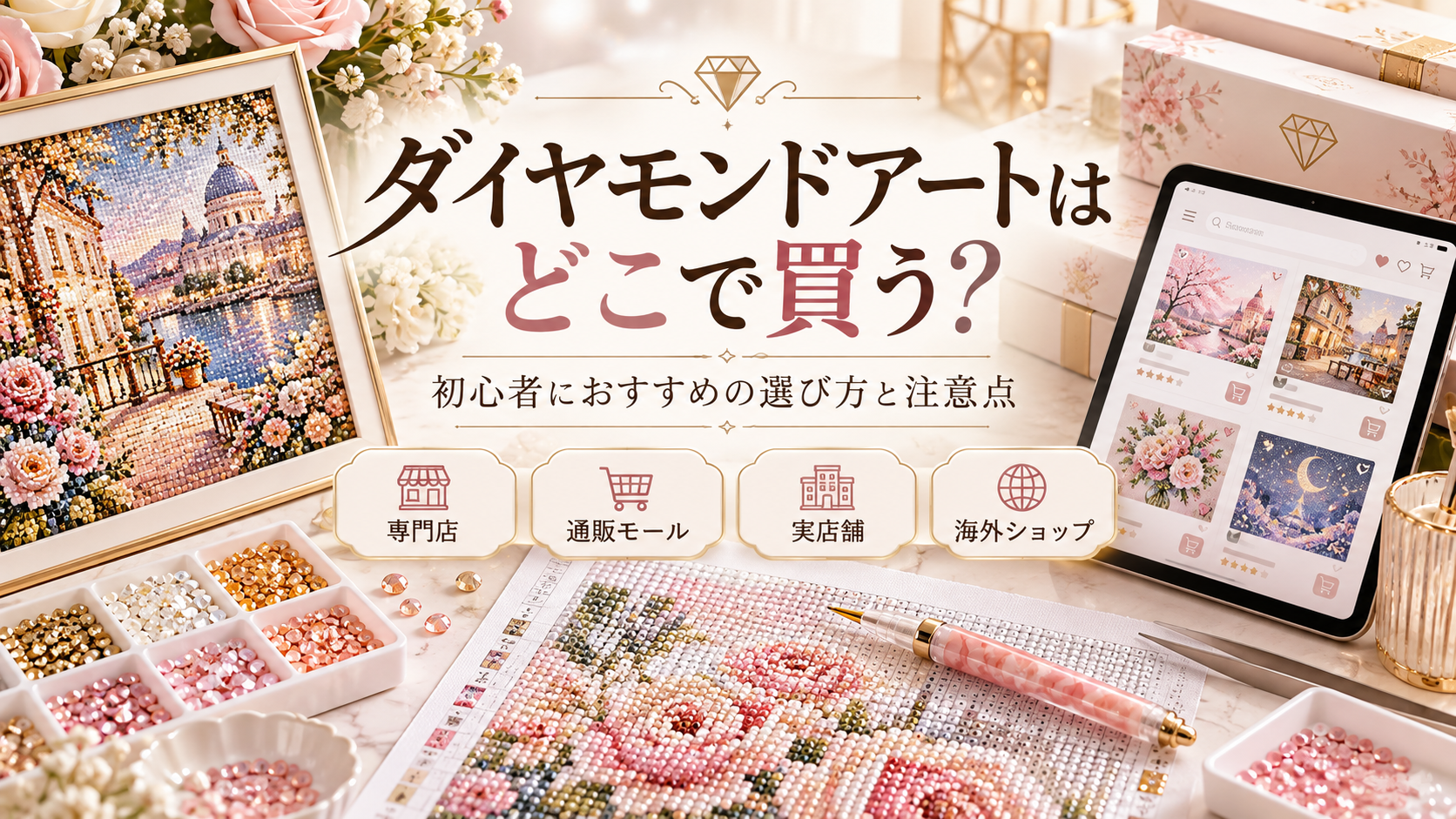 ダイヤモンドアートはどこで買う？初心者におすすめの選び方と注意点 専門店・通販モール・実店舗・海外ショップの購入ガイド